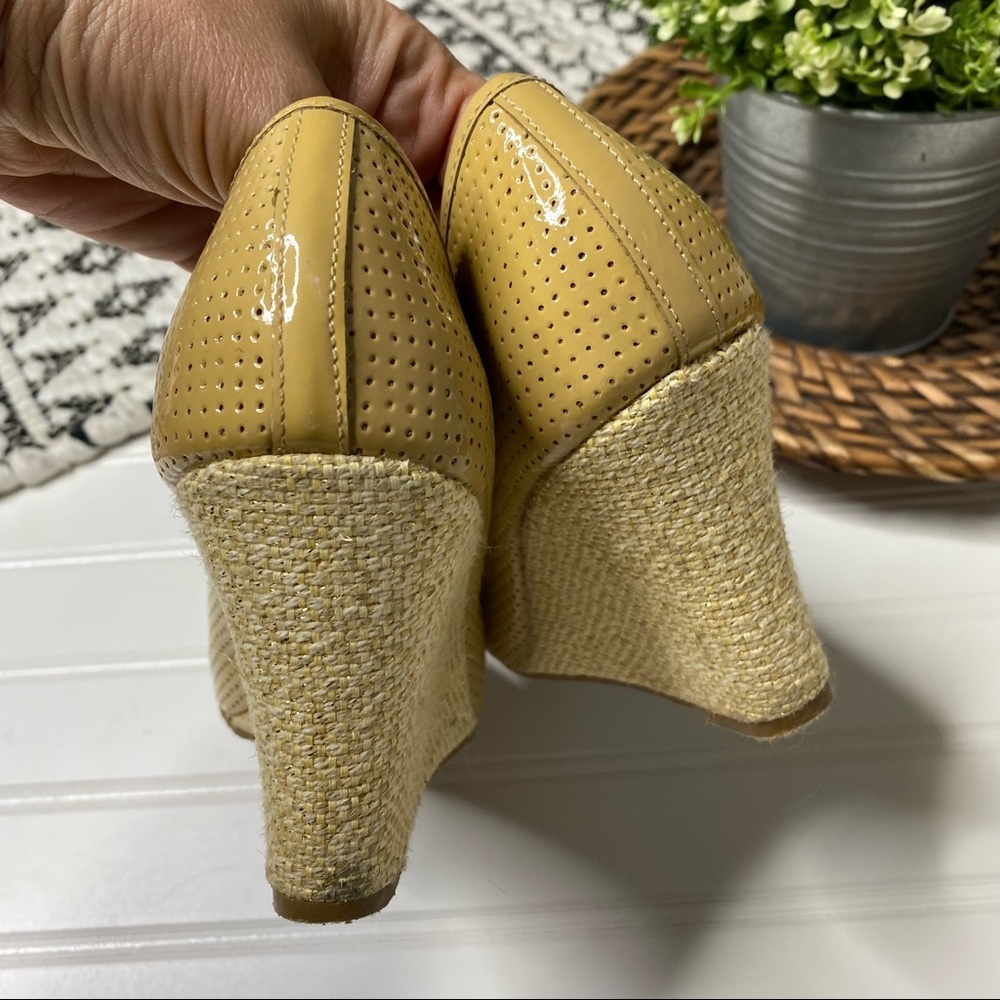LILLY PULITZER Beige Peep Toe Wedge Sandal - Picture 5 of 5